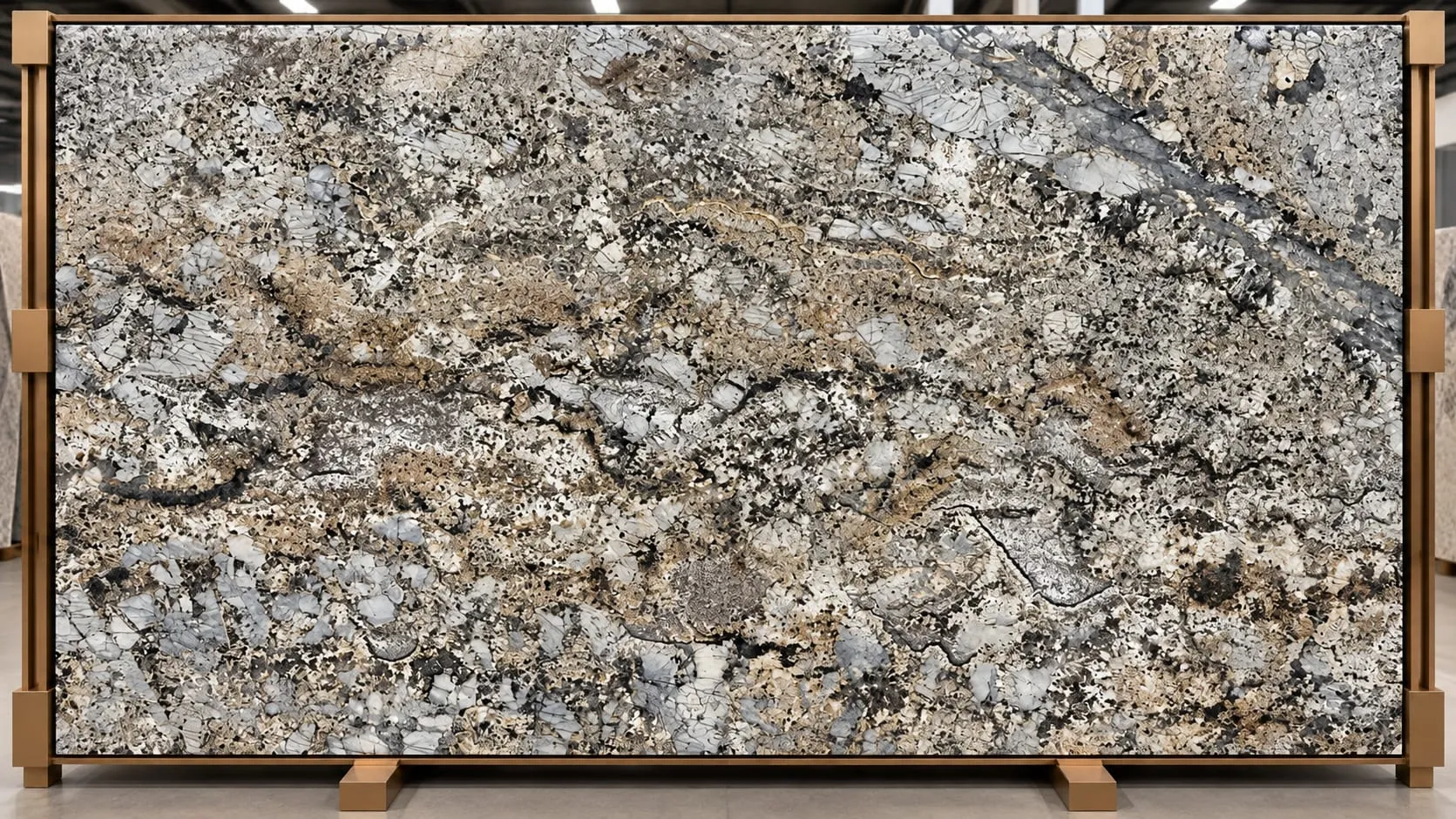 Blue Dream granite slab, leathered finish