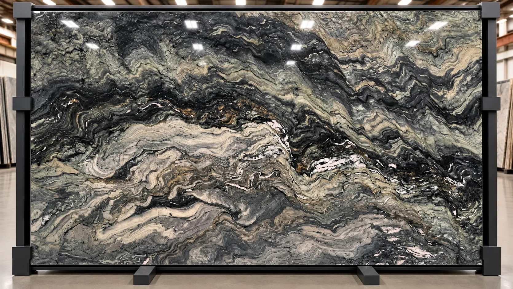 Explosion Blue quartzite slab