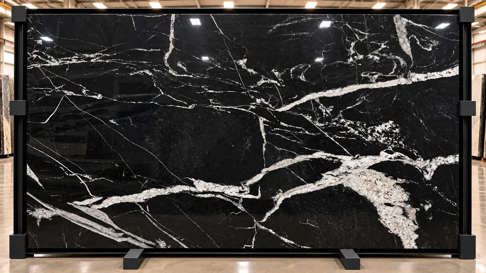 Maori Black granite slab