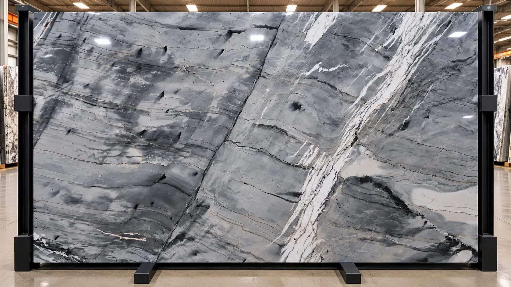 Midnight quartzite slab