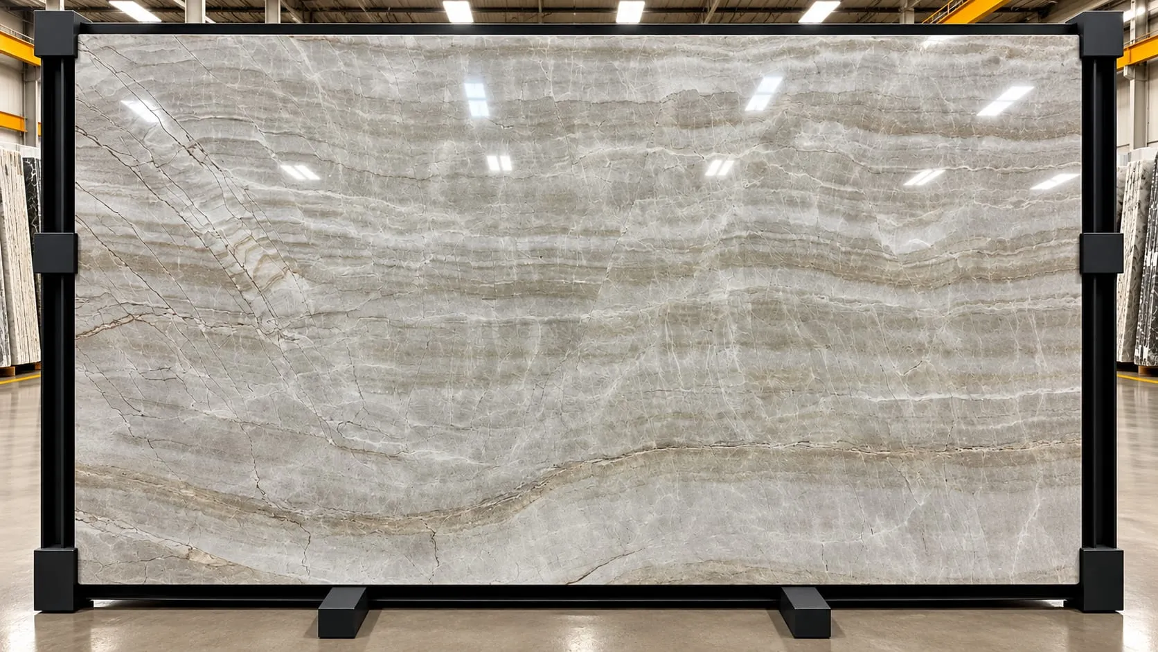 Taj Mahal quartzite slab, leathered finish