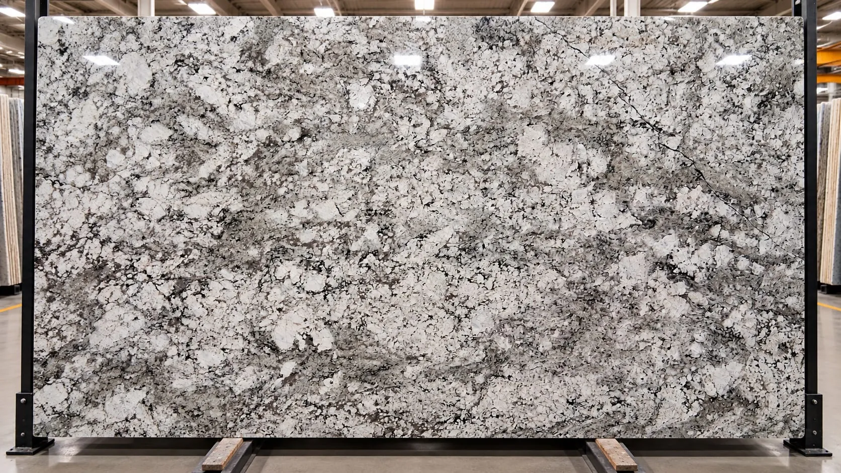 Taupe White granite slab, dual finish finish