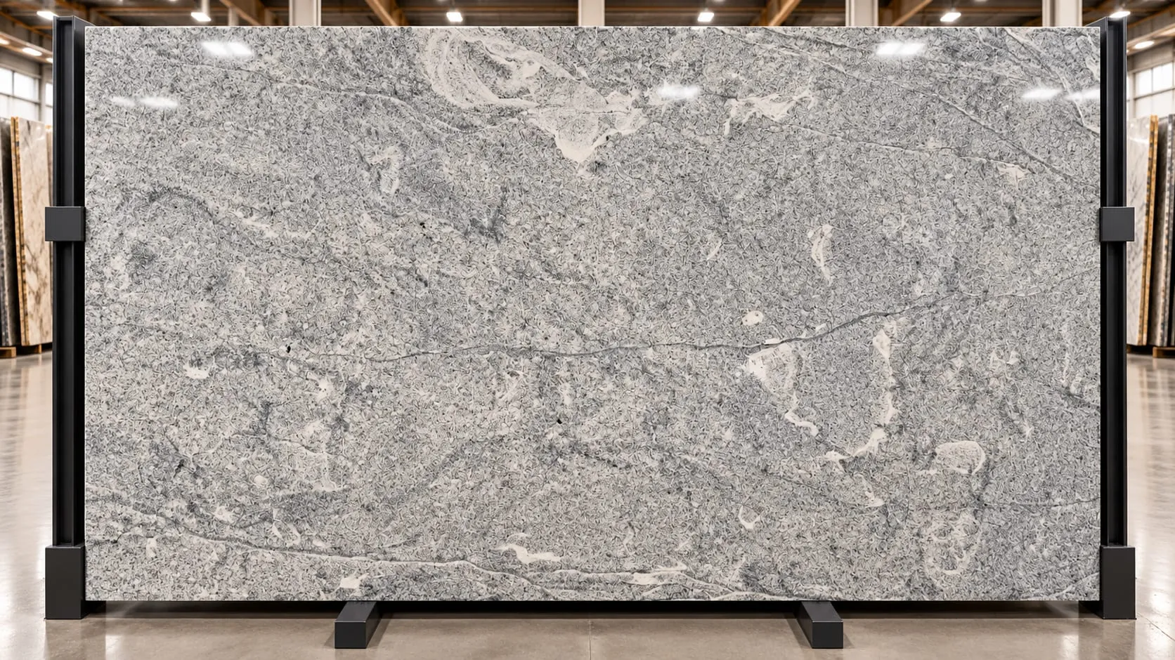 White Alpha granite slab