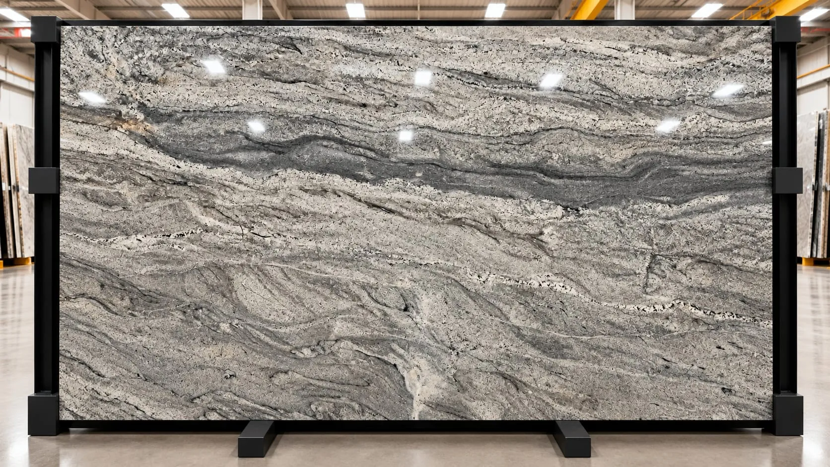 White Vegas granite slab